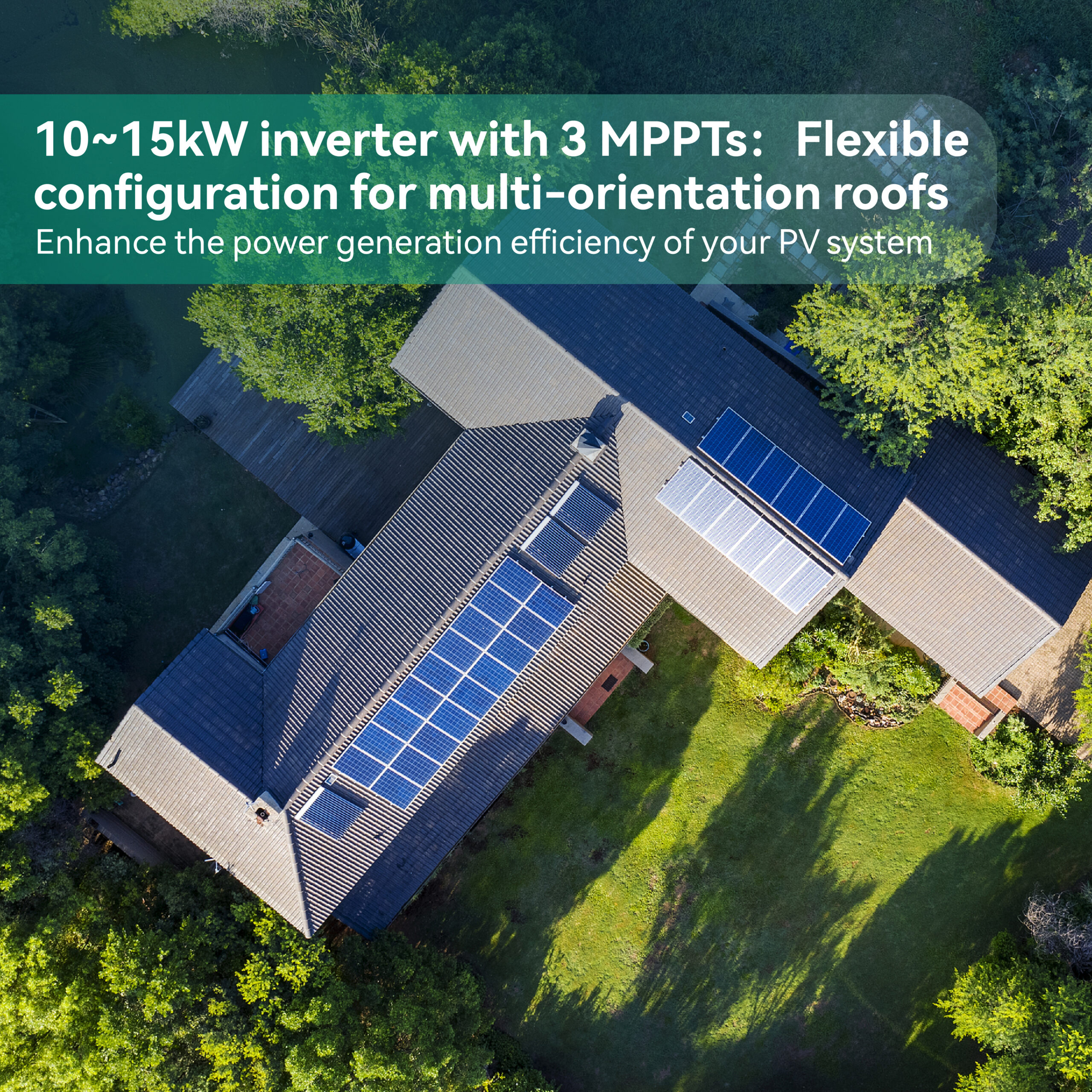Falownik hybrydowy Growatt MOD 10-15 kW z 3 MPPT do dachów wieloorientacyjnych