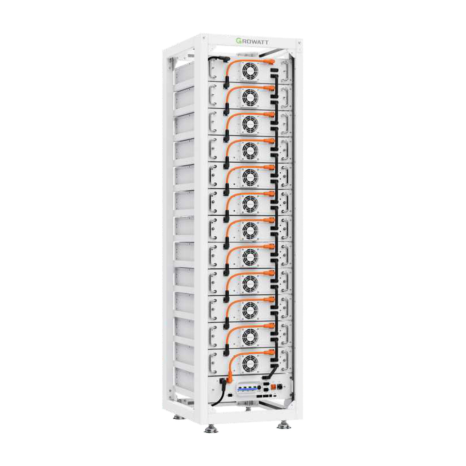 growatt axe 30 kwh rackowy system magazynu energii 01 clean magazyn energii 30 kwh Szafa typu rack serii Growatt AXE H-1HR-E1 z modułami AXE 5.0H-E1, render producenta