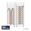 Growatt AXE 90 kWh – rackowy system magazynu energii – widok z przodu, 90 kWh, 18× moduł AXE 5.0H-E1 EU