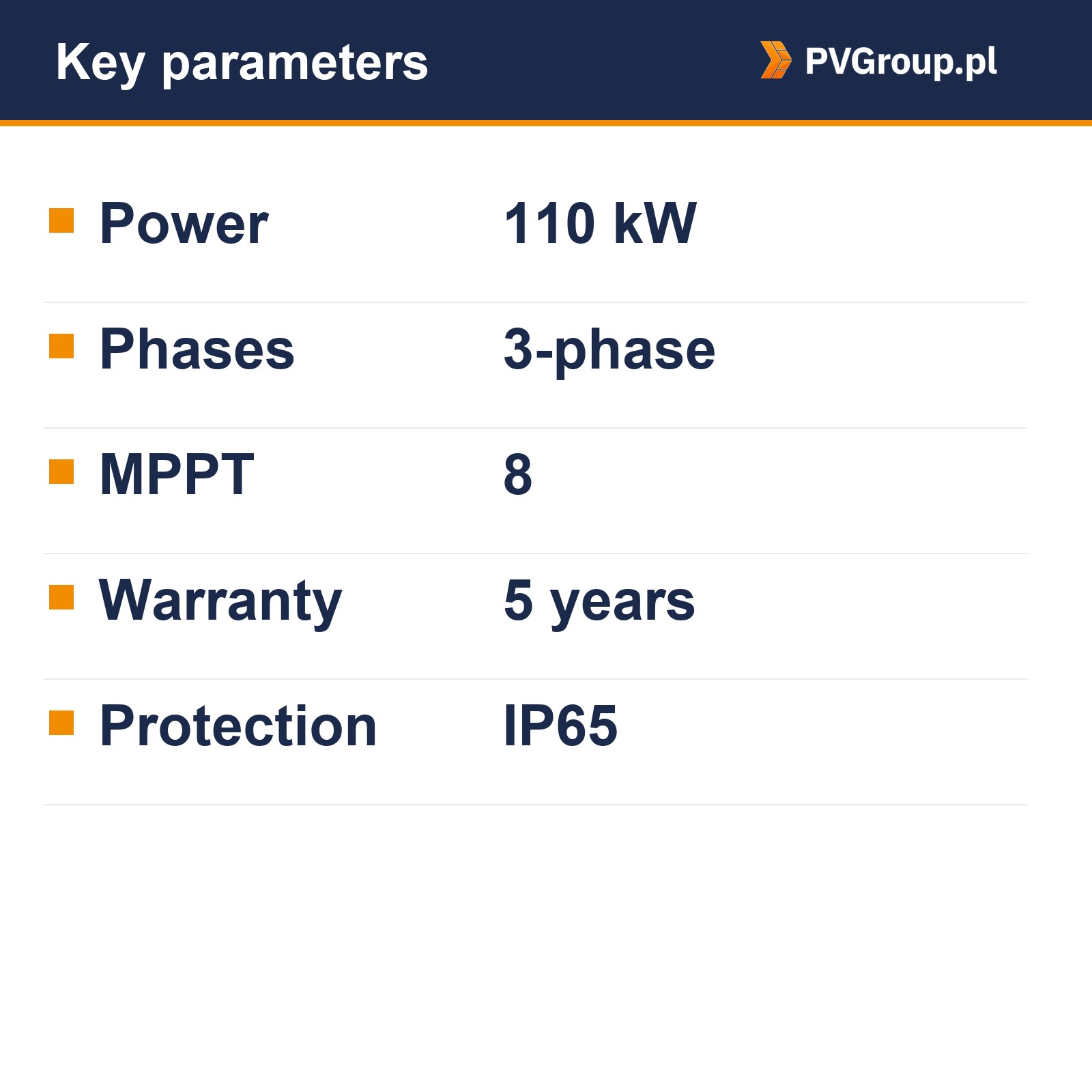 growatt max 110ktl3 x2 lv keyparams Growatt MAX 110KTL3-X2 LV GROWATT MAX 110KTL3-X2 LV — kluczowe parametry