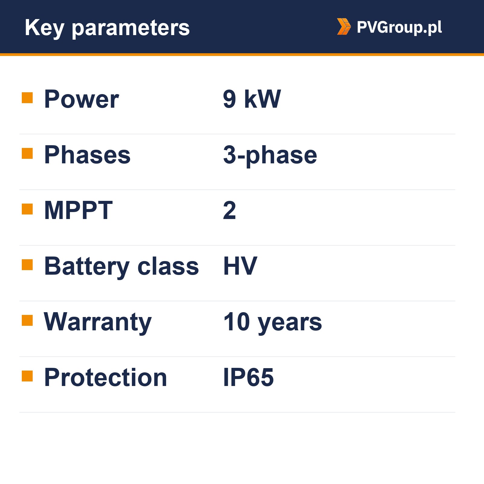 growatt mod 9000 tl3 xh bp keyparams Growatt MOD 9000TL3-XH BP Growatt MOD 9000TL3-XH BP – Falownik hybrydowy 9 kW — kluczowe parametry