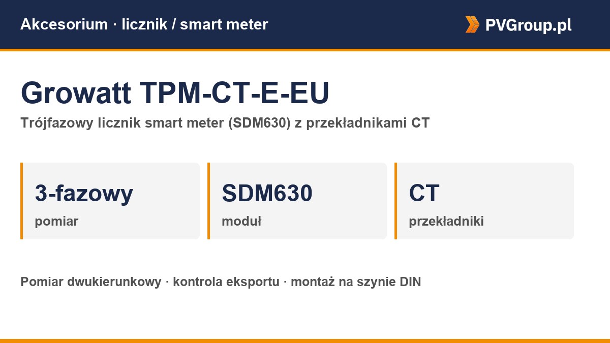 Growatt TPM-CT-E-EU licznik trójfazowy smart meter SDM630 z przekładnikami CT